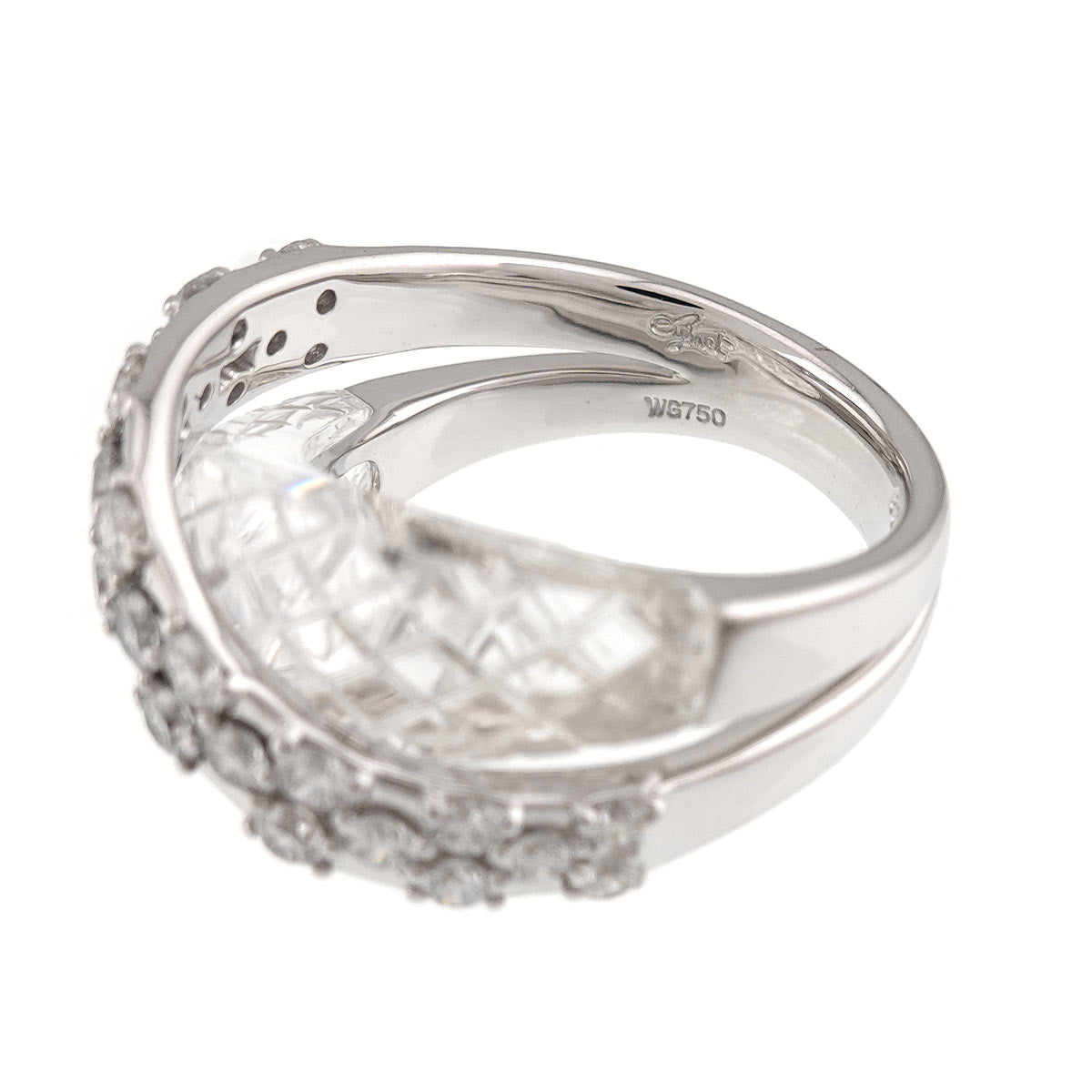 Diamond 1.28ct Crystal Ring 18K WG 750 Size7.25(US)
