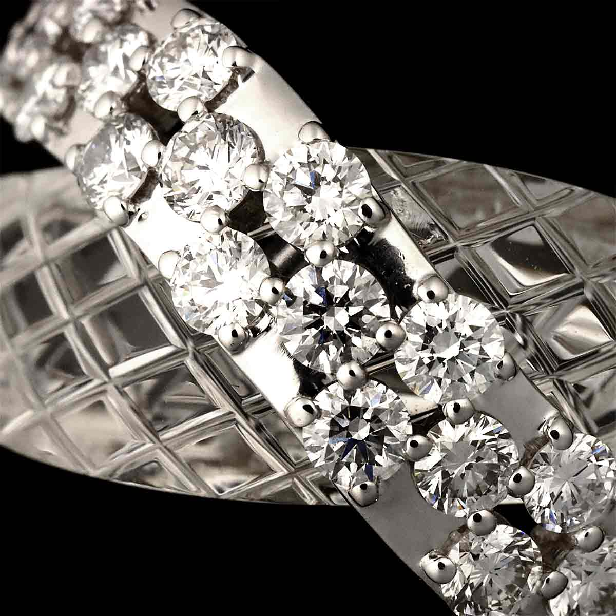 Diamond 1.28ct Crystal Ring 18K WG 750 Size7.25(US)