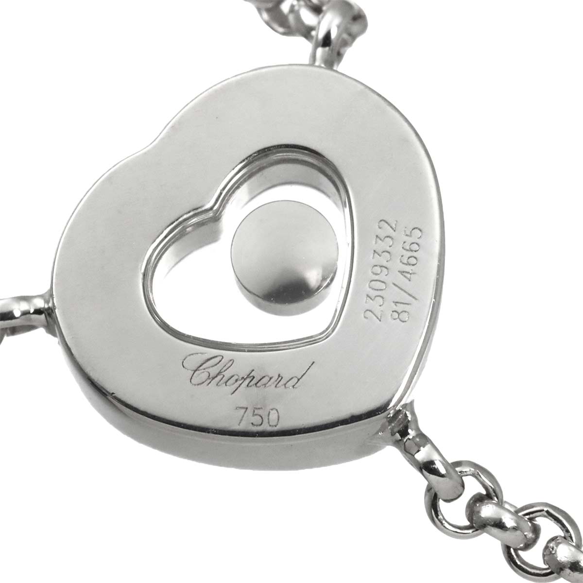 Happy Diamond Heart I LOVE YOU Necklace 18K WG 750