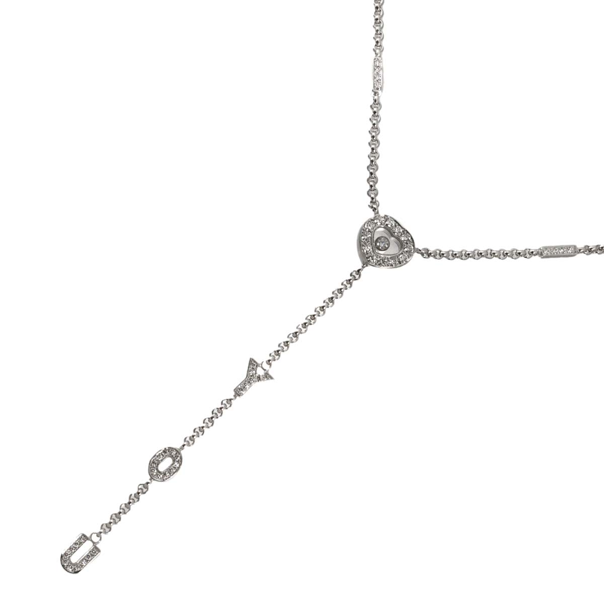 Happy Diamond Heart I LOVE YOU Necklace 18K WG 750