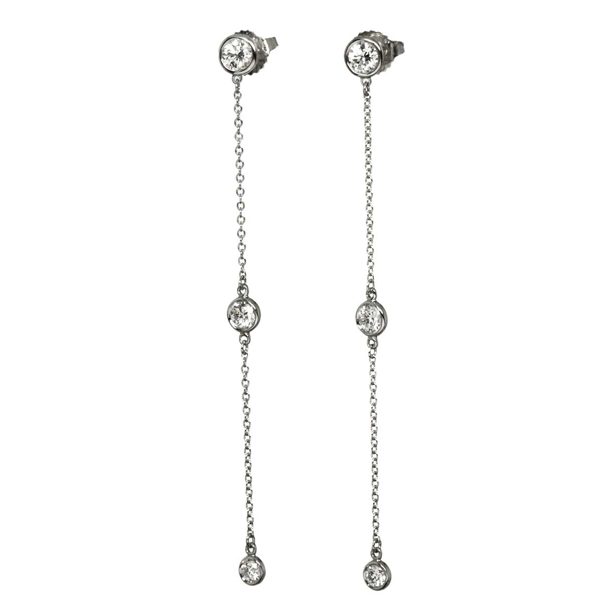 By The Yard Diamond Earrings Pierced Pt
