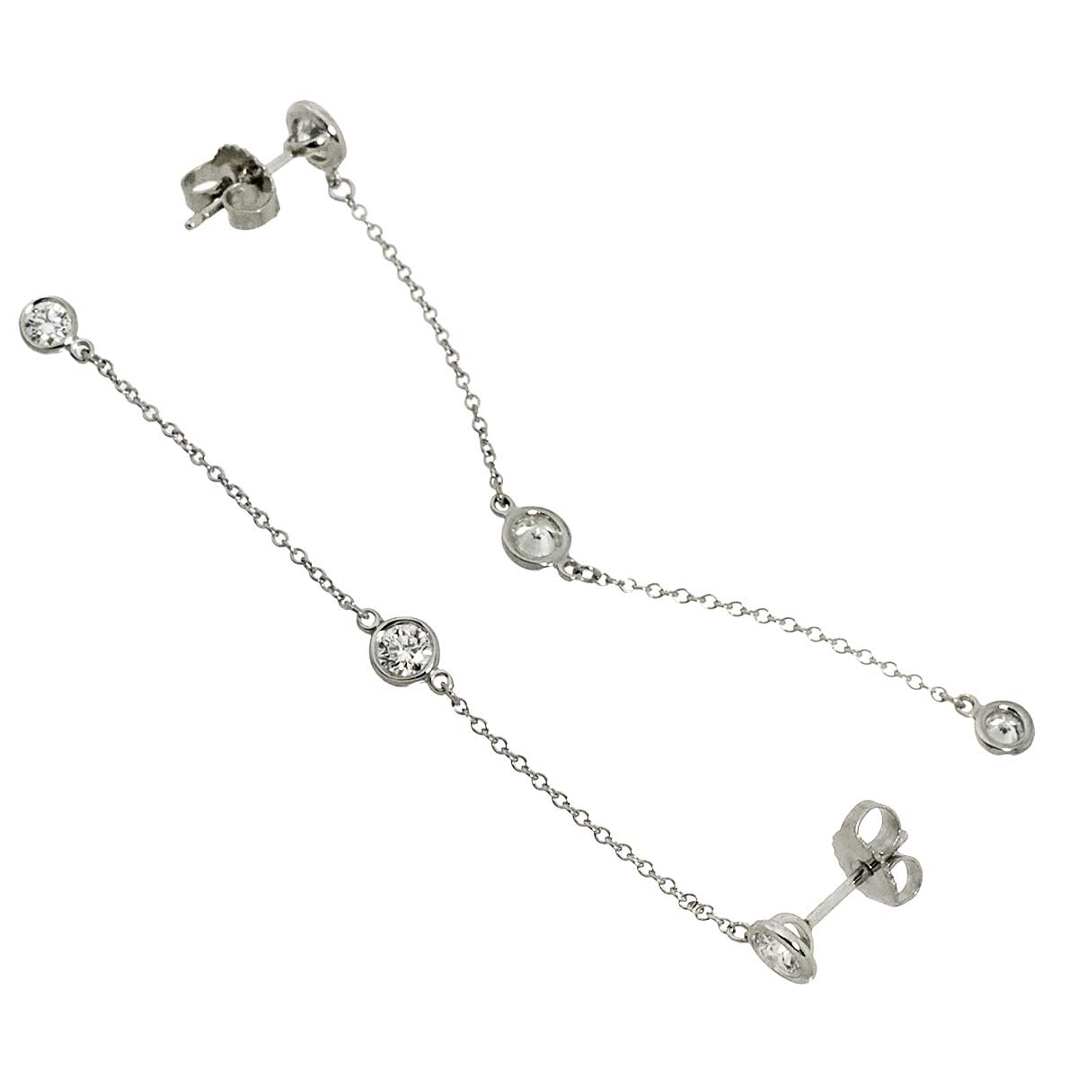By The Yard Diamond Earrings Pierced Pt