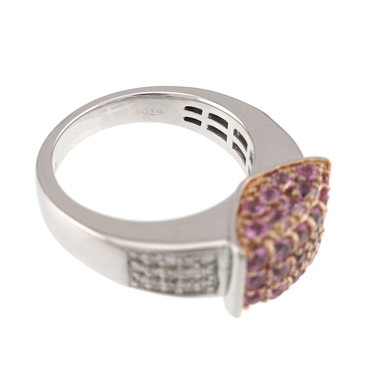 Sapphire 1.20ct Diamond Ring 18K WG PG 750 5.5-5.75(US)