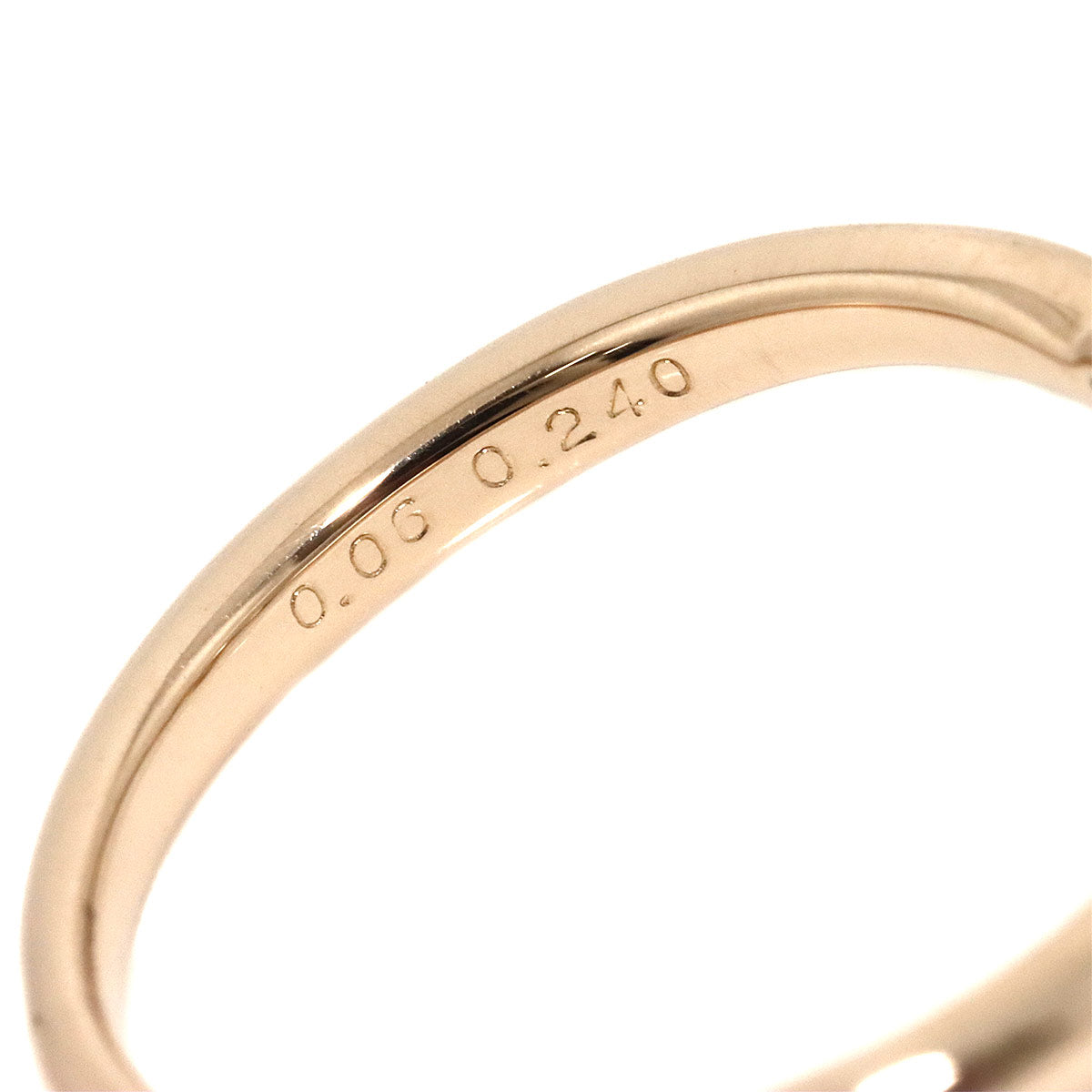 Diamond 0.240ct/0.06ct Ring 18K PG 750 Size4.5(US)