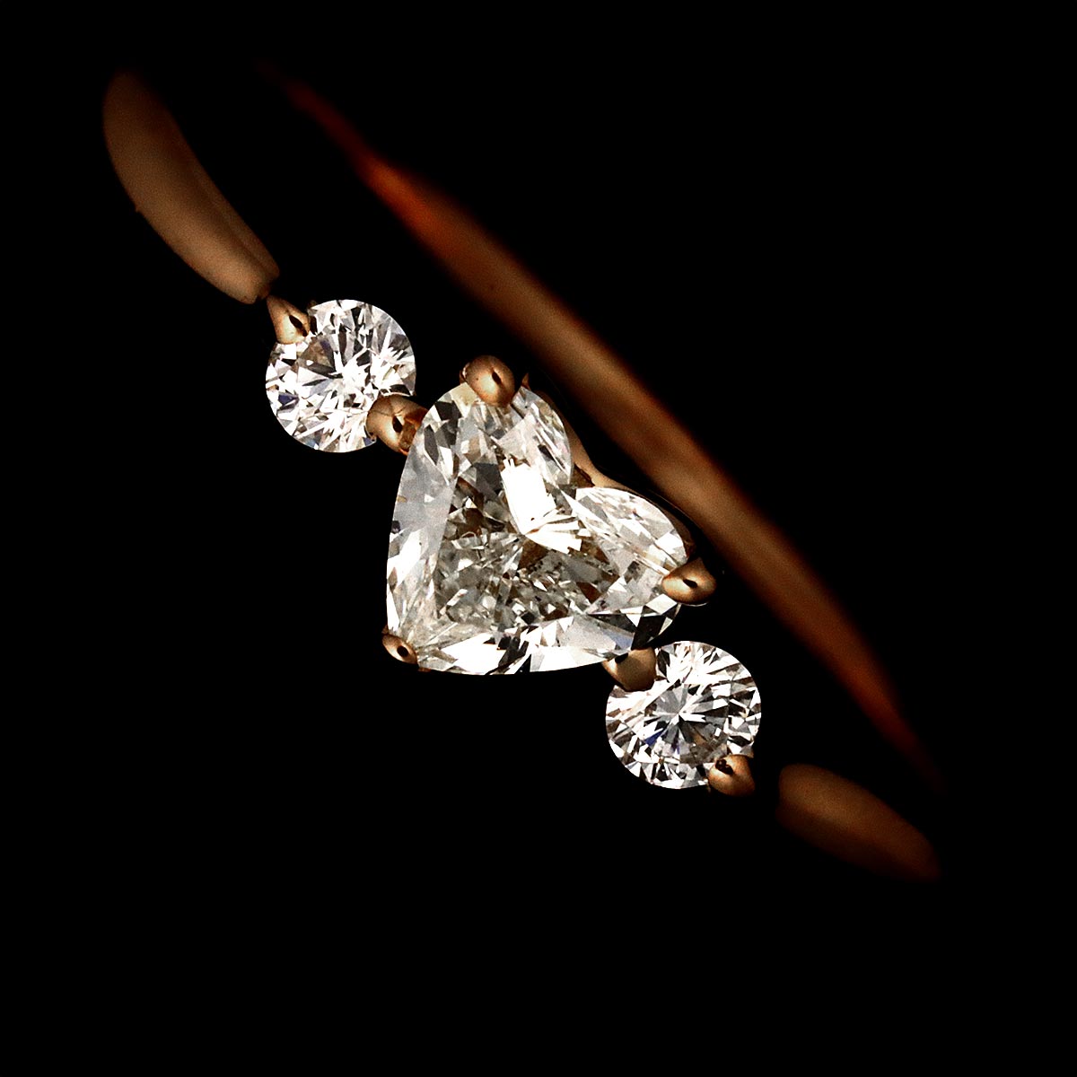 Diamond 0.240ct/0.06ct Ring 18K PG 750 Size4.5(US)