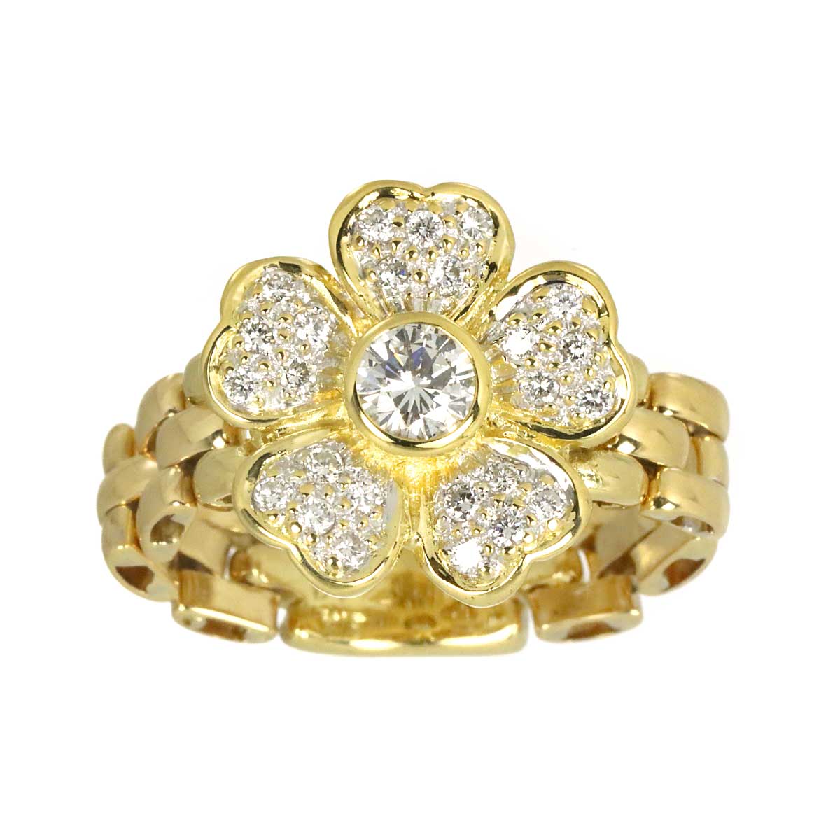 Diamond 0.20ct/0.22ct Ring 18K YG Yellow Gold 750 4(US)