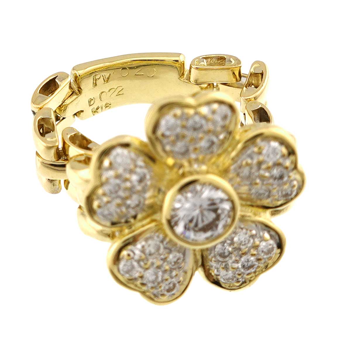 Diamond 0.20ct/0.22ct Ring 18K YG Yellow Gold 750 4(US)