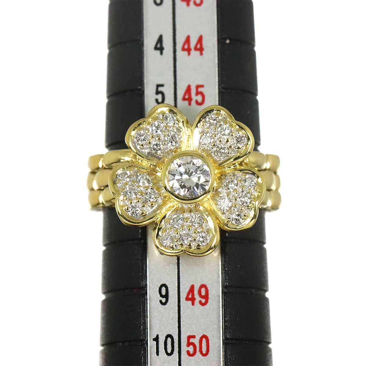Diamond 0.20ct/0.22ct Ring 18K YG Yellow Gold 750 4(US)