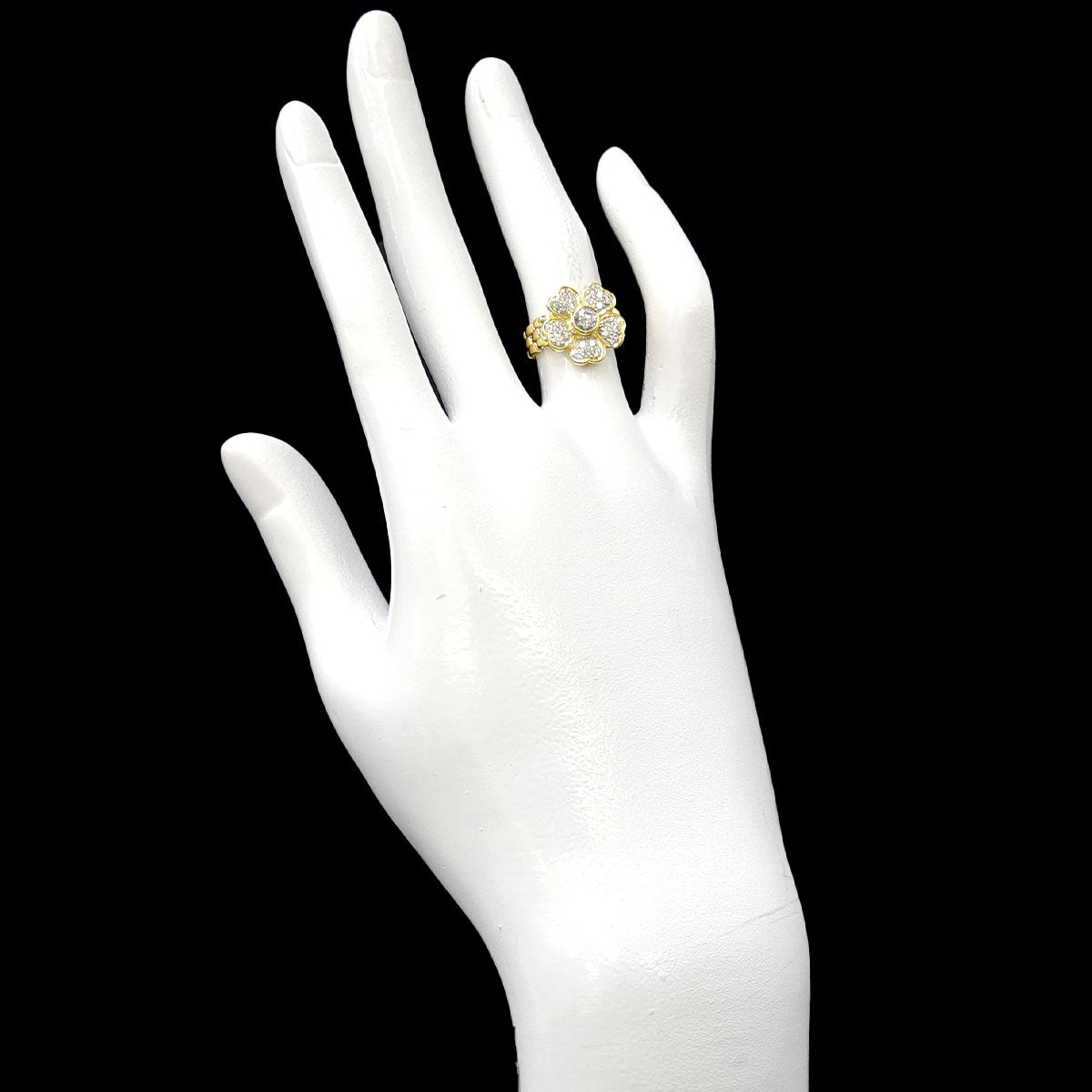 Diamond 0.20ct/0.22ct Ring 18K YG Yellow Gold 750 4(US)