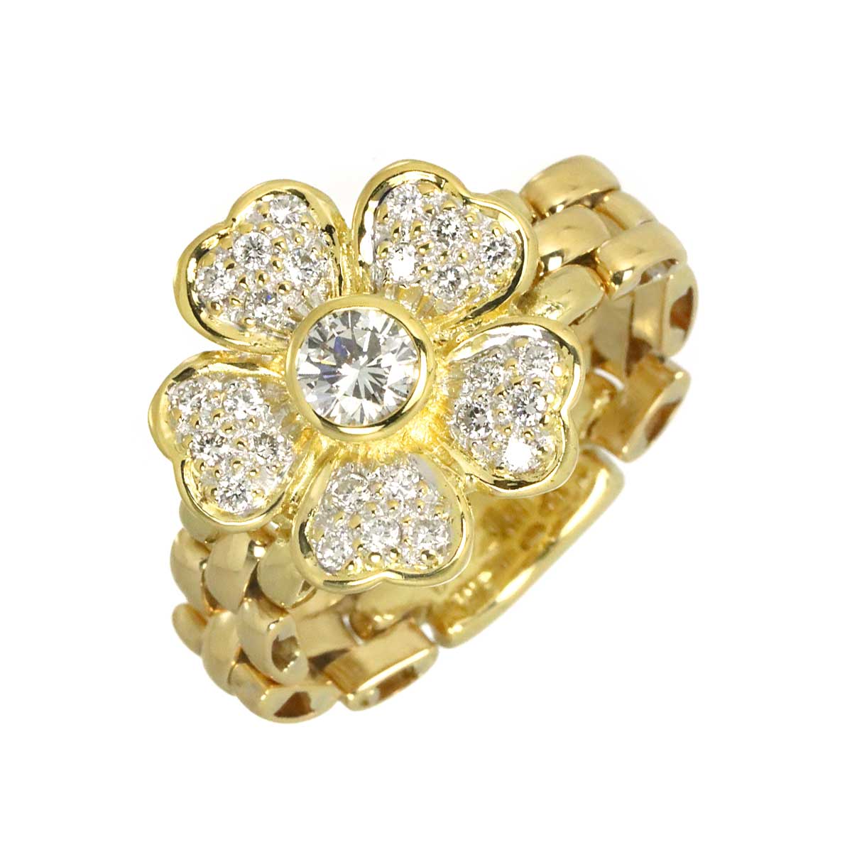 Diamond 0.20ct/0.22ct Ring 18K YG Yellow Gold 750 4(US)