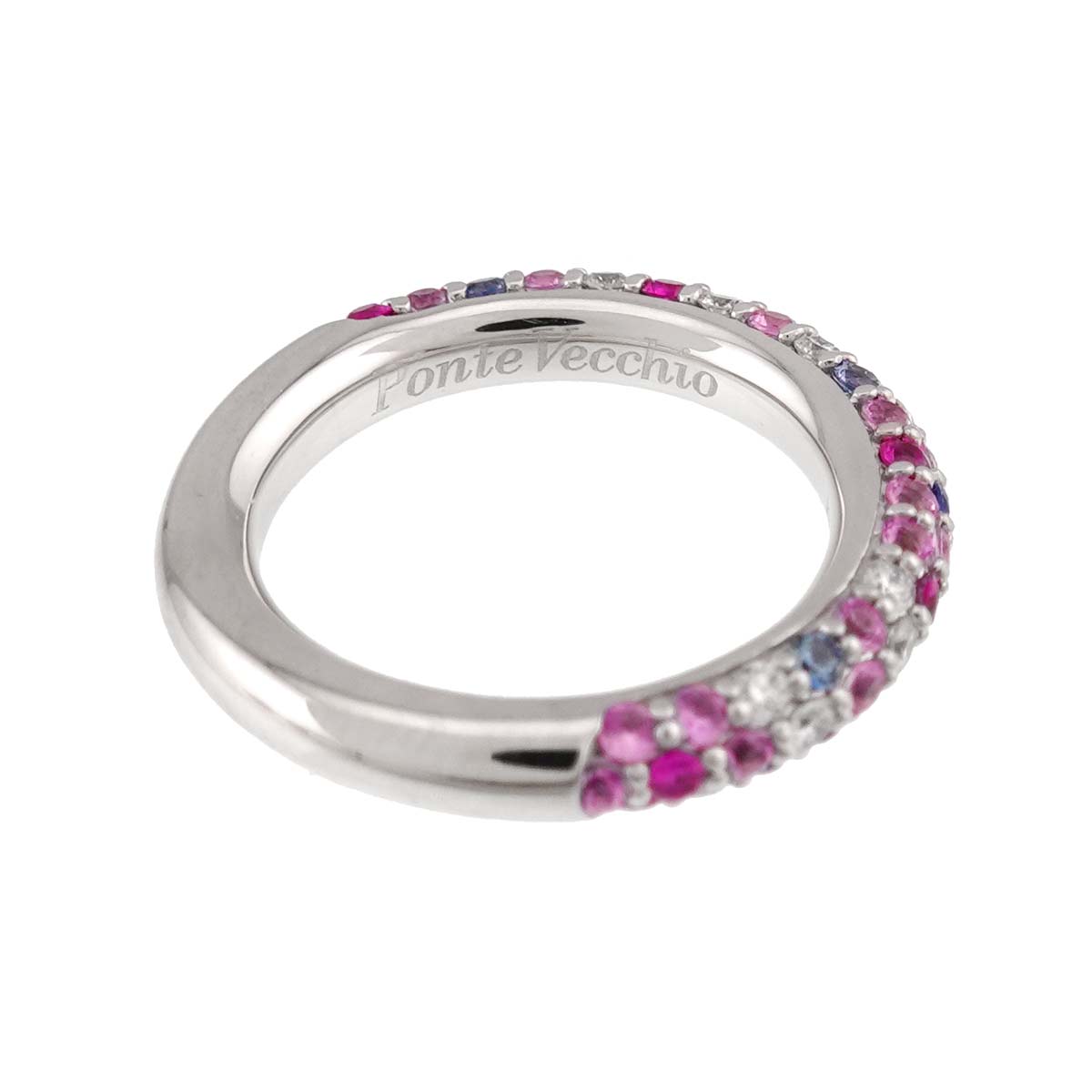 Sapphire 0.73ct Diamond 0.18ct Ring 18K WG size2.5(US)