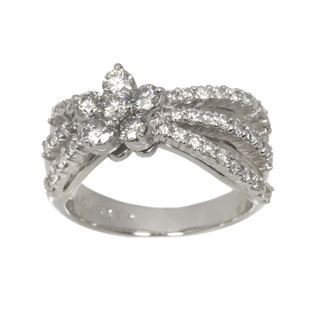 Diamond 1.01ct Ring 18K WG 750 Size5.5-5.75(US)