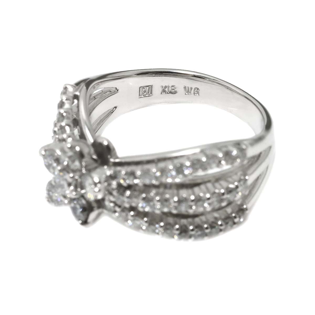 Diamond 1.01ct Ring 18K WG 750 Size5.5-5.75(US)