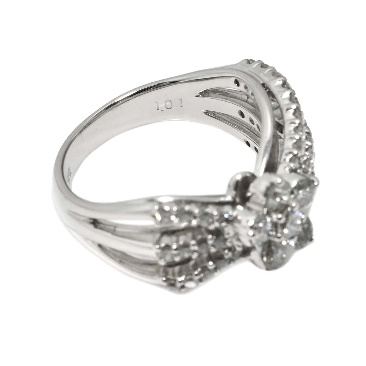 Diamond 1.01ct Ring 18K WG 750 Size5.5-5.75(US)