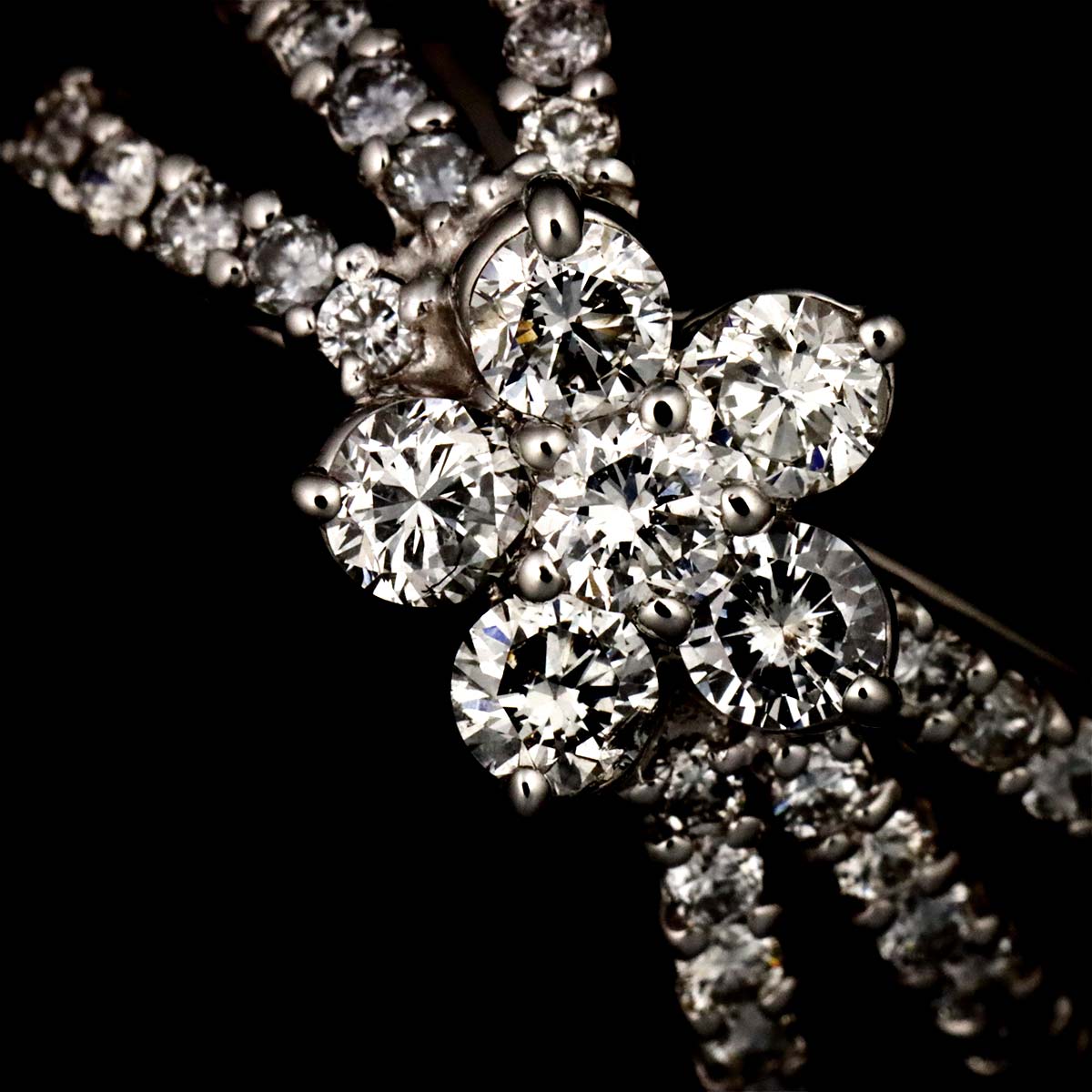 Diamond 1.01ct Ring 18K WG 750 Size5.5-5.75(US)