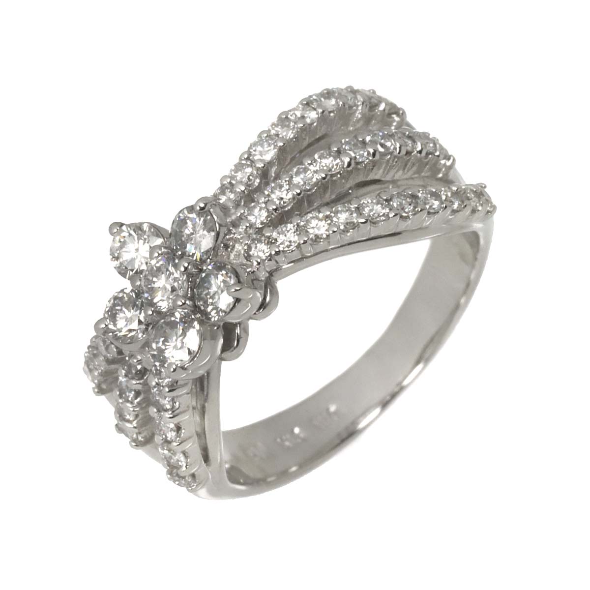 Diamond 1.01ct Ring 18K WG 750 Size5.5-5.75(US)