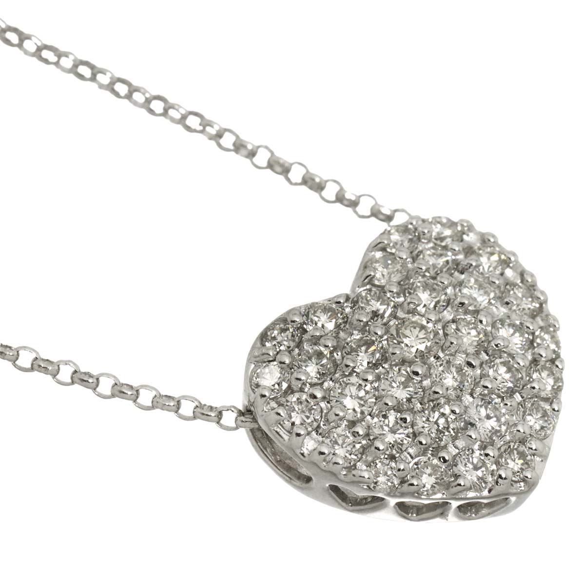 Heart Diamond 1.00ct Necklace 18K White Gold 750