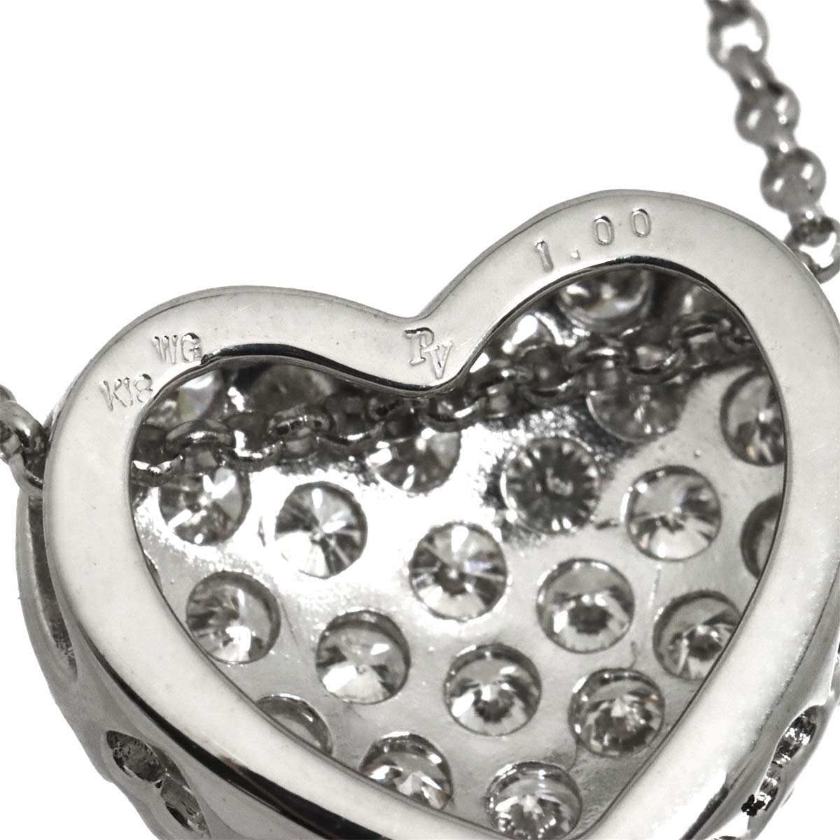 Heart Diamond 1.00ct Necklace 18K White Gold 750