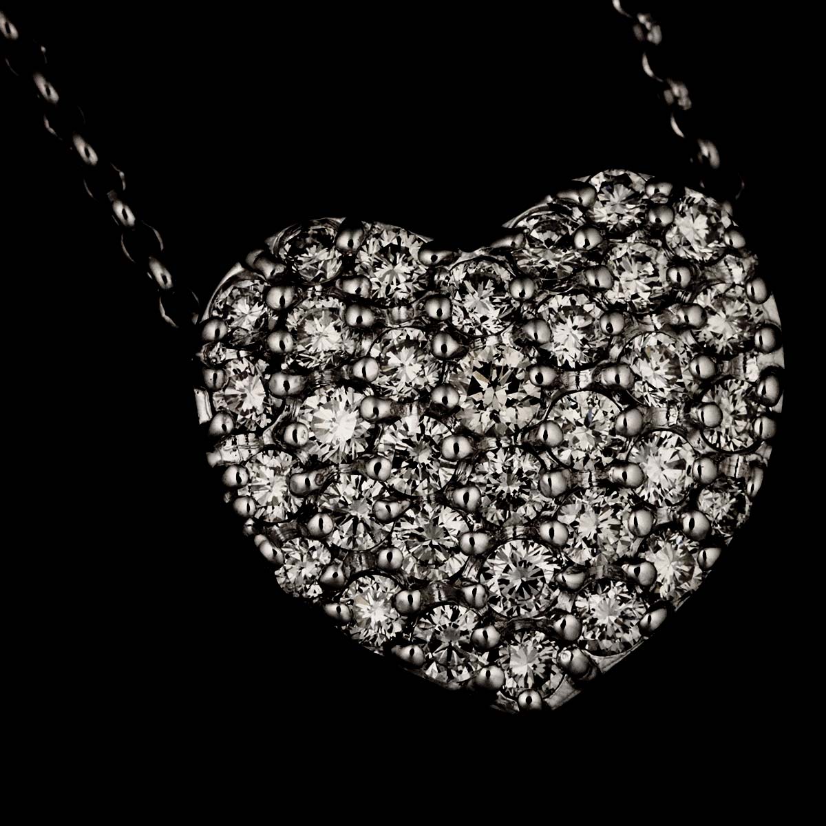 Heart Diamond 1.00ct Necklace 18K White Gold 750