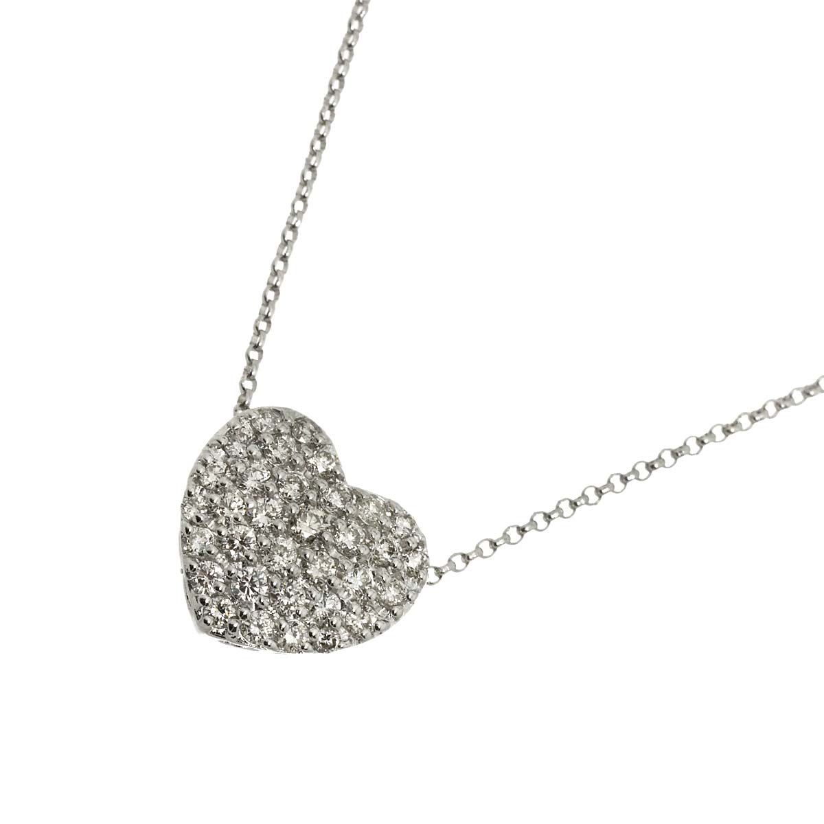 Heart Diamond 1.00ct Necklace 18K White Gold 750