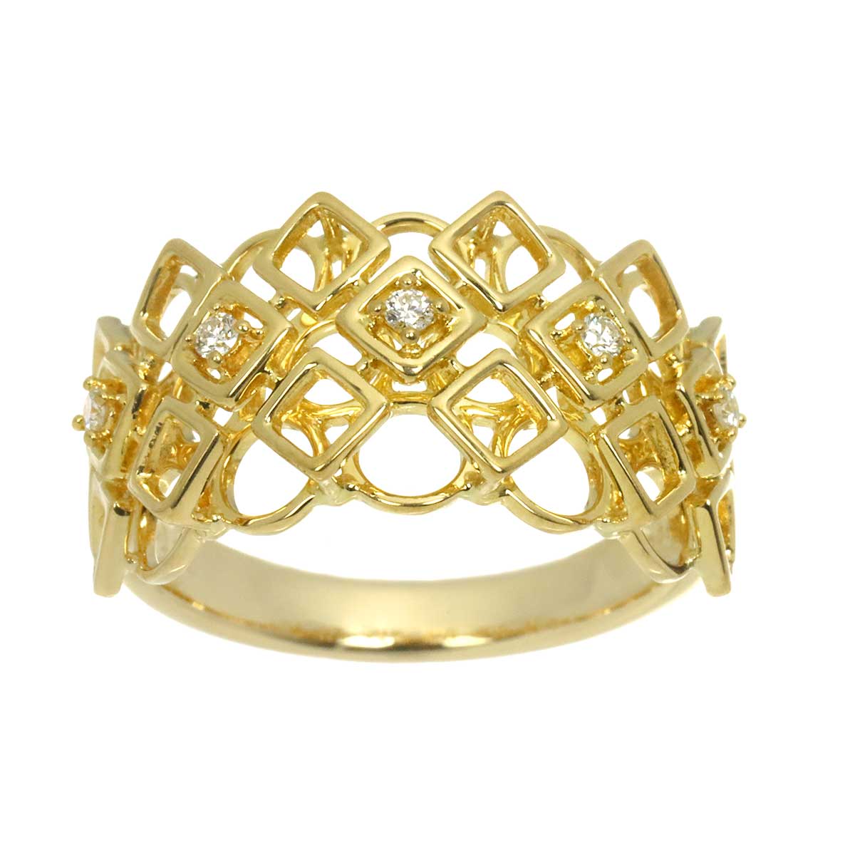 Diamond 0.06ct Ring 18K YG 750 6.75(US)