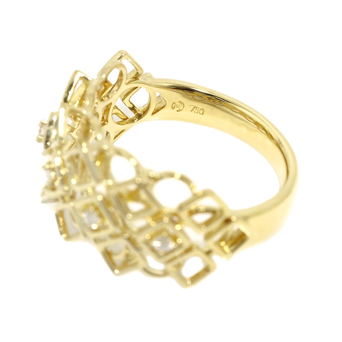 Diamond 0.06ct Ring 18K YG 750 6.75(US)