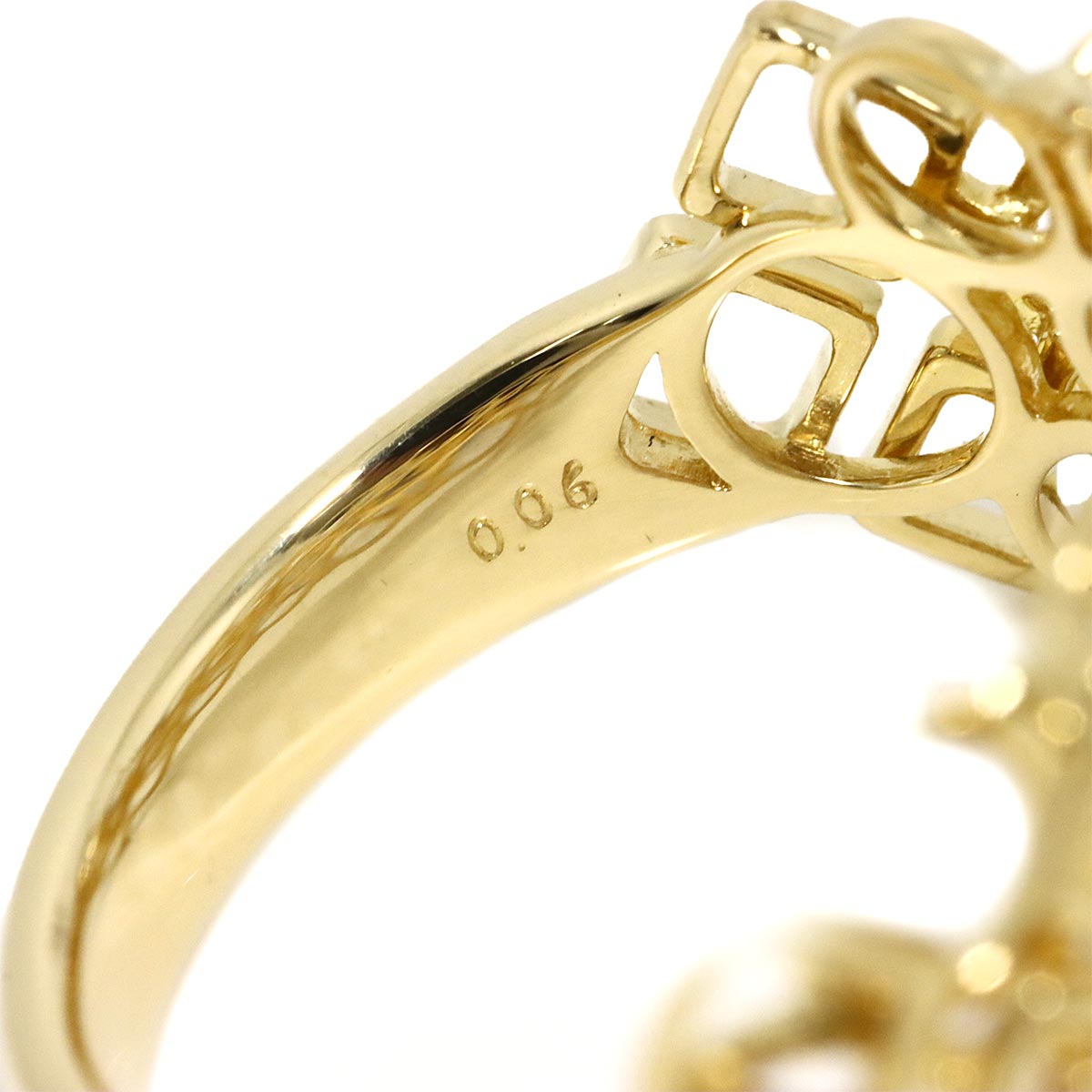Diamond 0.06ct Ring 18K YG 750 6.75(US)