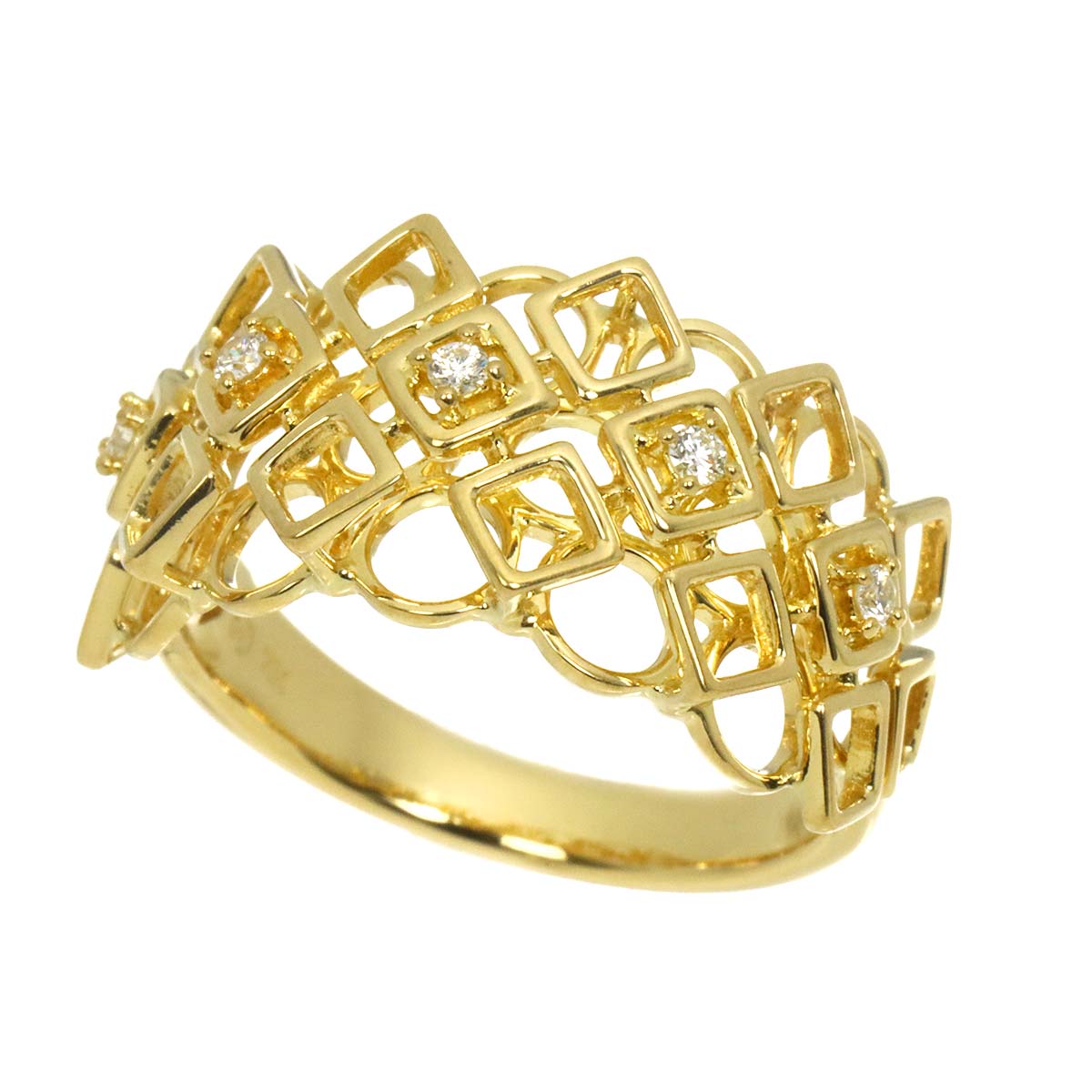 Diamond 0.06ct Ring 18K YG 750 6.75(US)