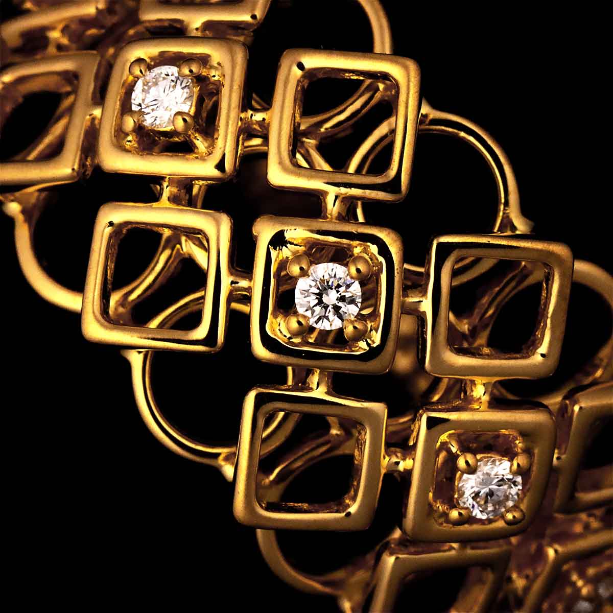 Diamond 0.06ct Ring 18K YG 750 6.75(US)