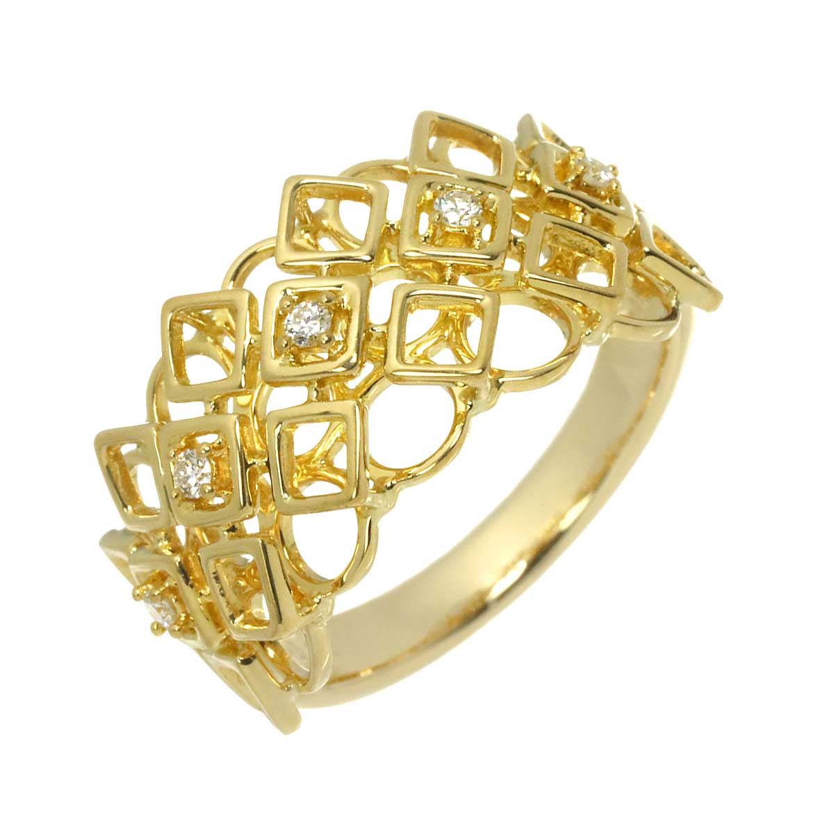 Diamond 0.06ct Ring 18K YG 750 6.75(US)
