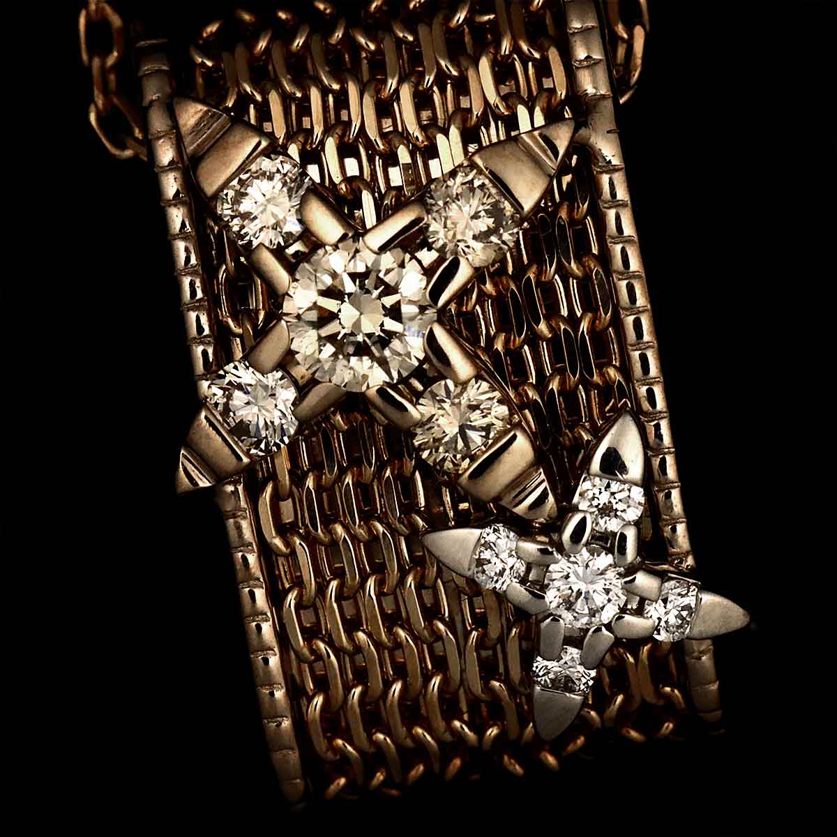 Diamond 0.13ct/0.03ct Necklace 18K Brown Gold Pt 750