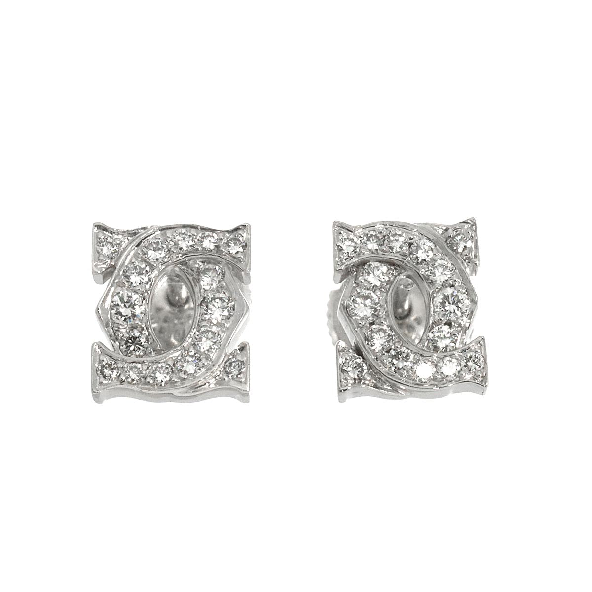 2C Diamond Earrings Pierced 18K WG 750