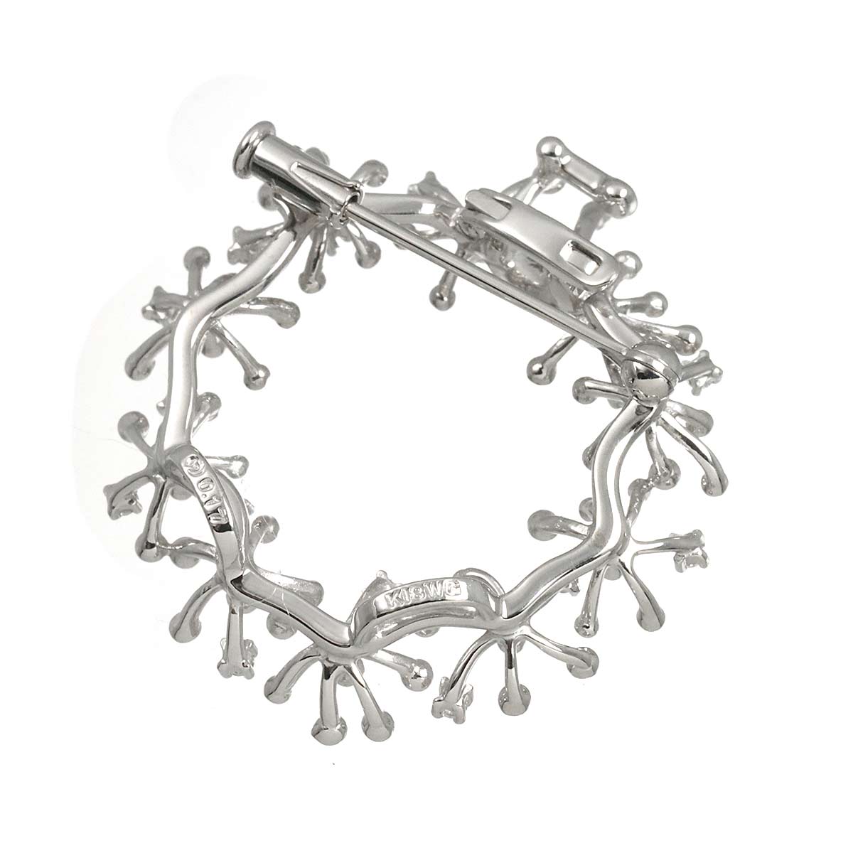 Diamond 0.17ct Brooch 18K White Gold 750
