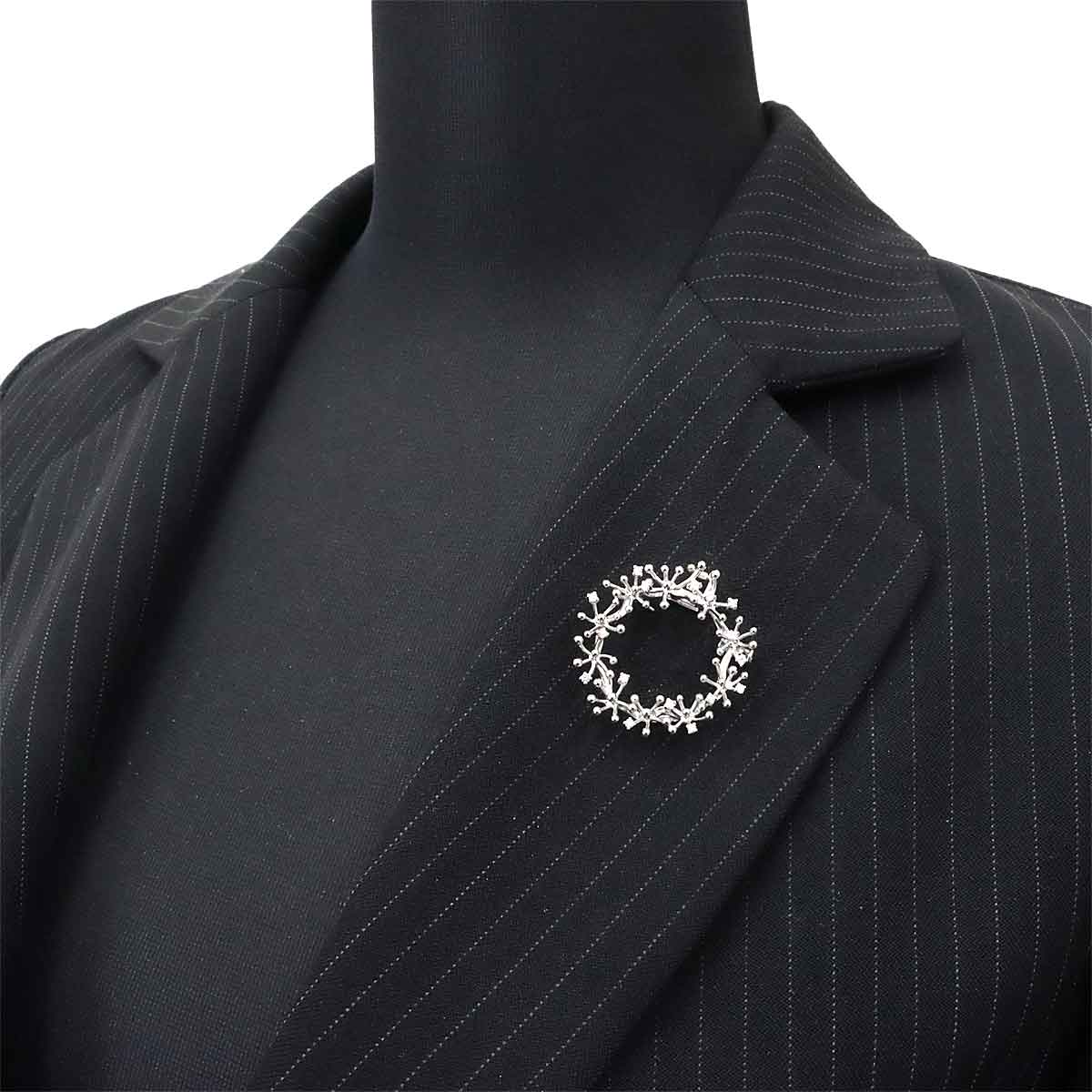 Diamond 0.17ct Brooch 18K White Gold 750