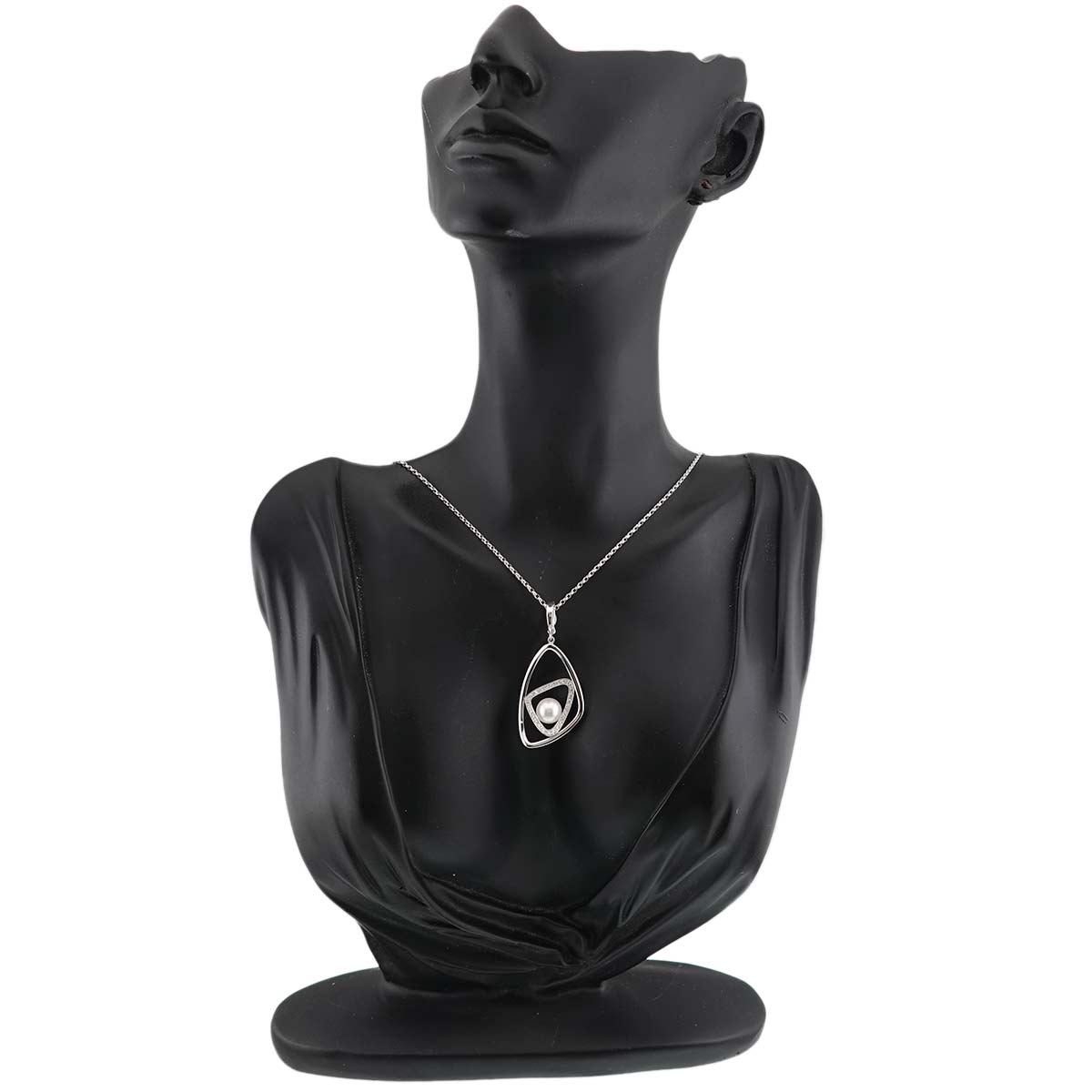 Akoya Pearl 7.8mm Diamond Necklace 18K WG 750