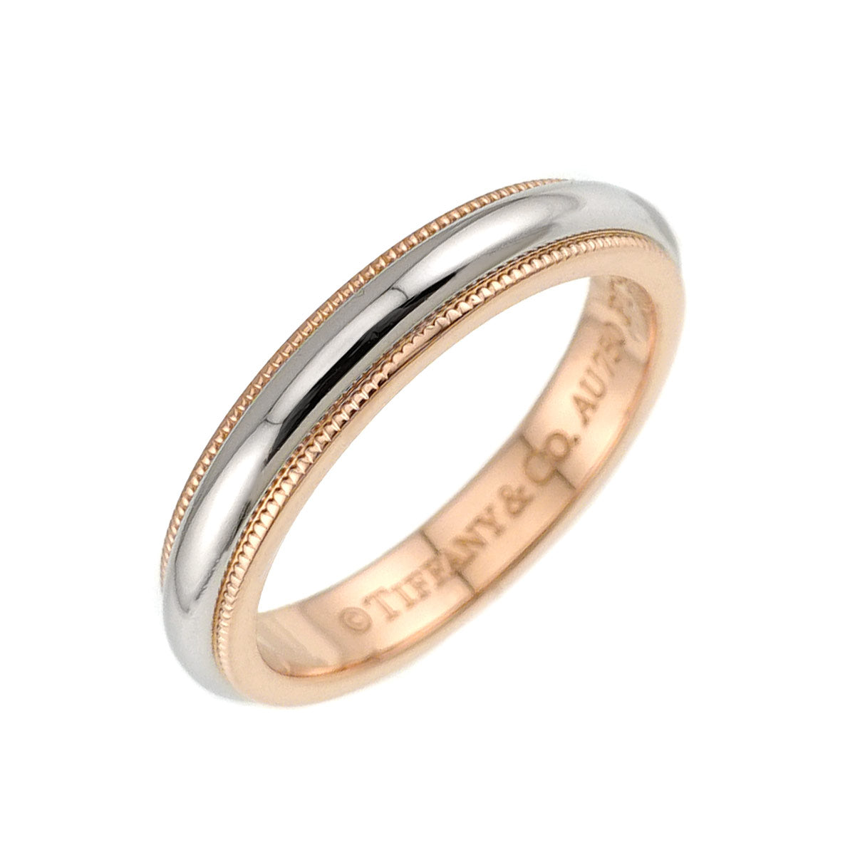 Milgrain Band Ring 18K PG 750 Pt Size5.25-5.5(US)