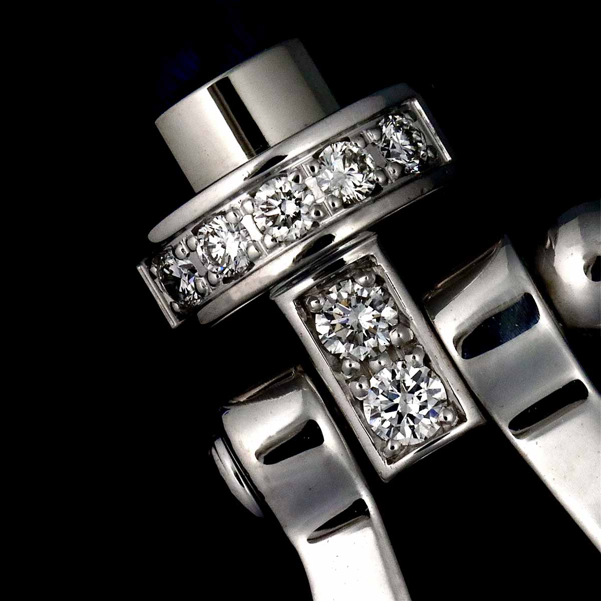 Force 10 LM Diamond Bracelet 18K WG 750 Steel size19