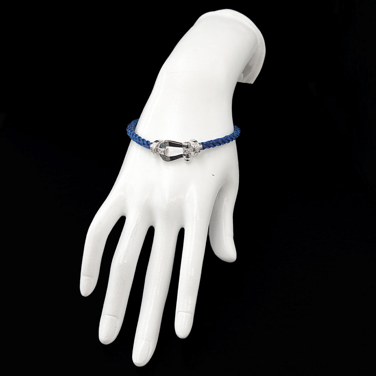 Force 10 LM Diamond Bracelet 18K WG 750 Steel size19