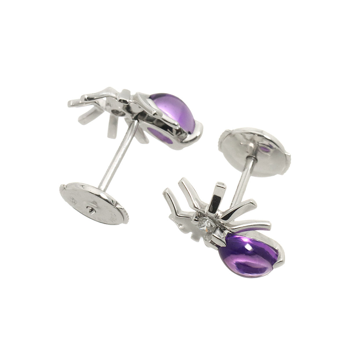 Attrape moi Amethyst Diamond Earrings Pierced 18K WG 750
