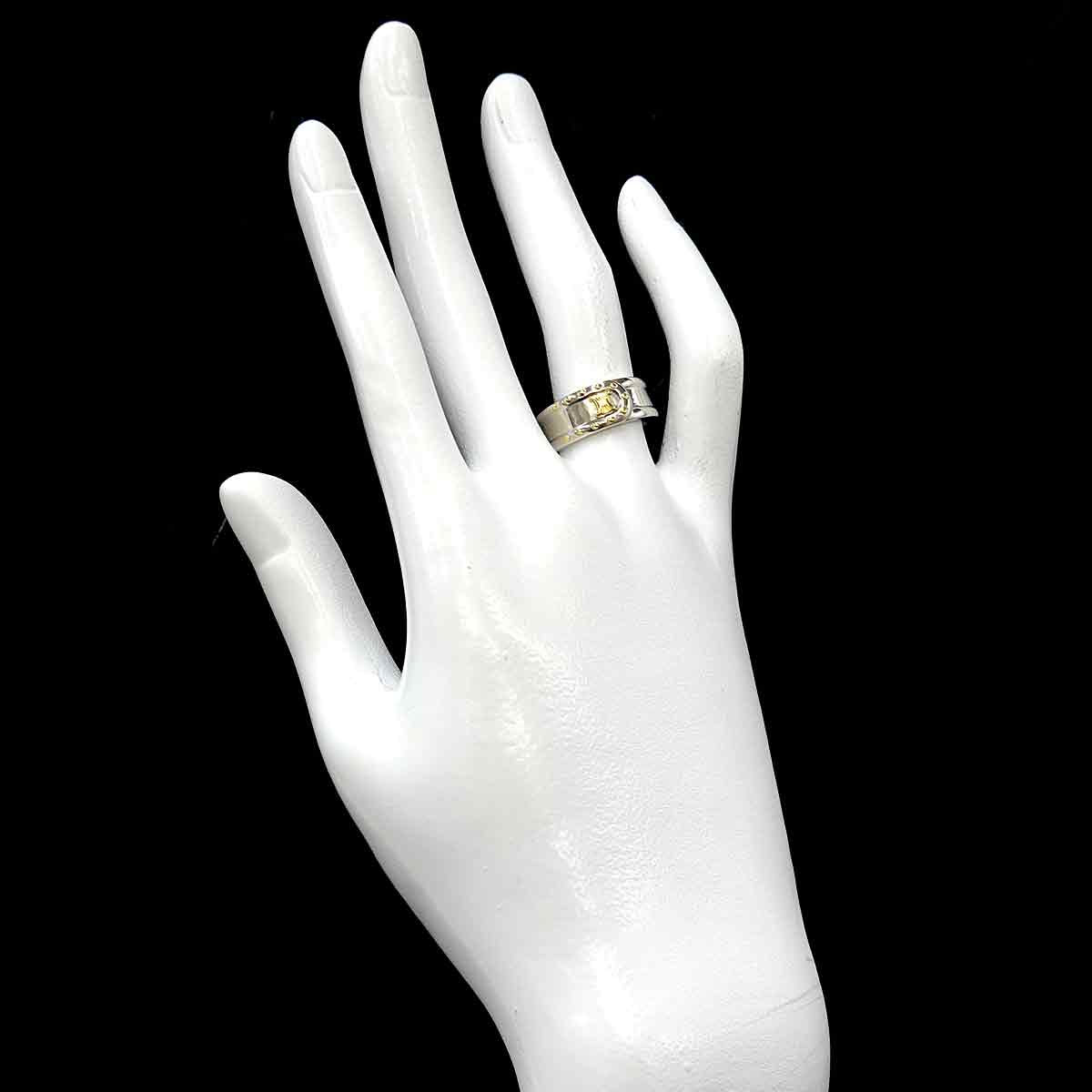 Triomphe Diamond 0.28ct Ring Pt 18K YG 750 size6-6.25(US)