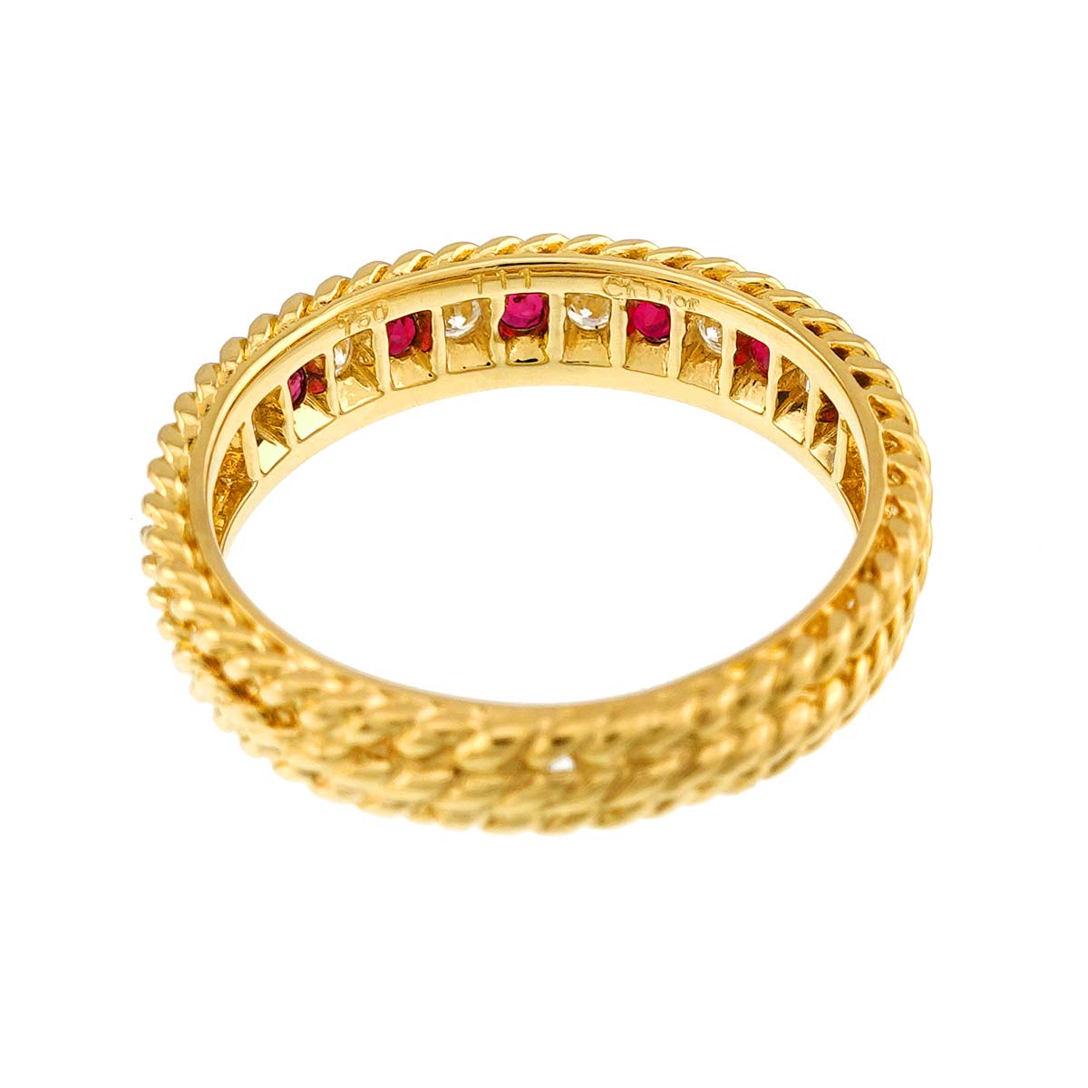 Ruby Diamond Ring 18K YG 750 size8.75(US)