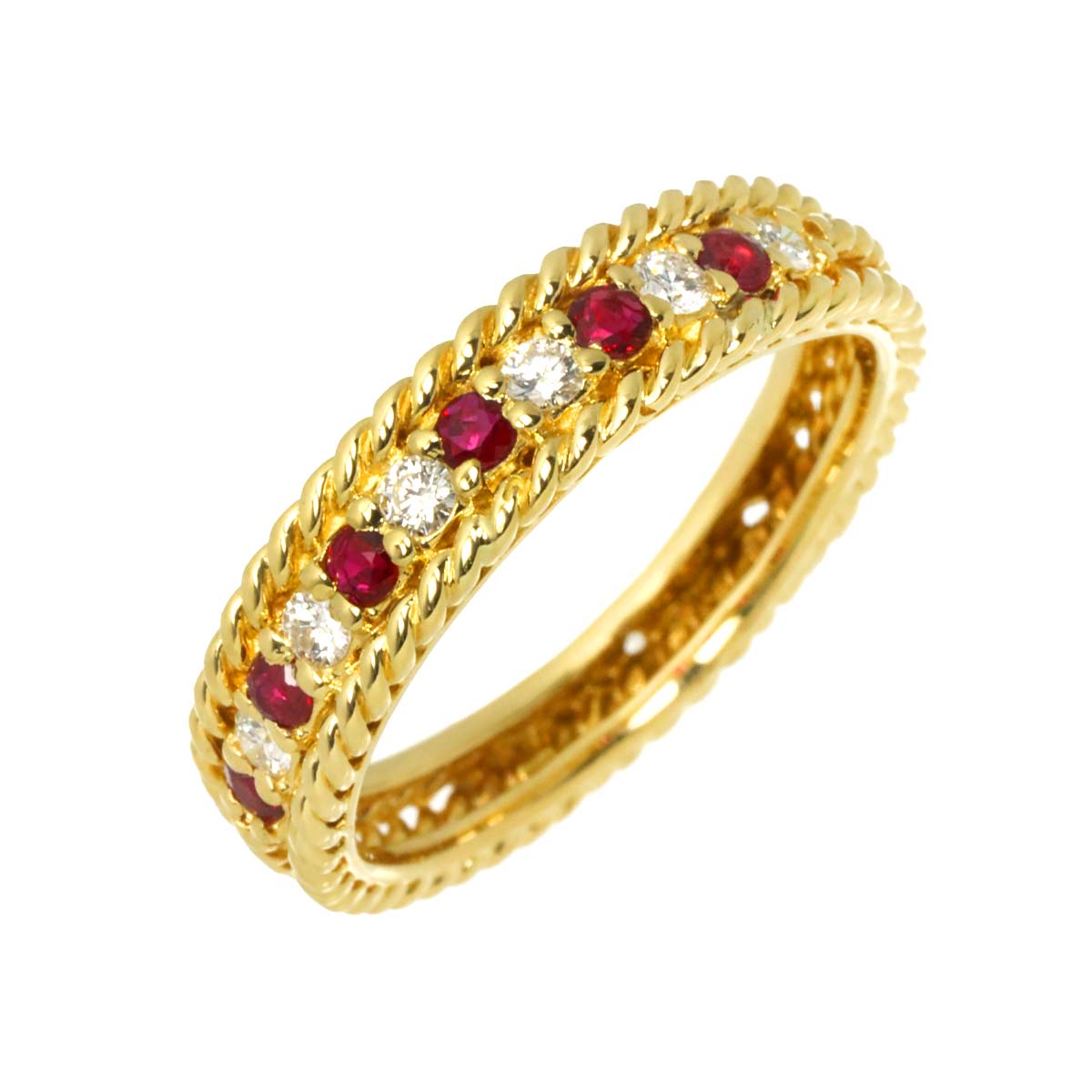 Ruby Diamond Ring 18K YG 750 size8.75(US)