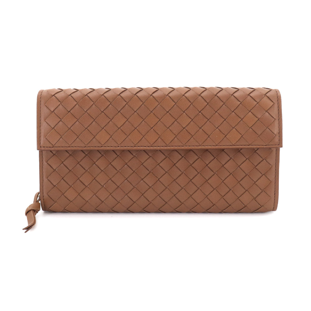Intrecciato Long Wallet Leather Brown 120703