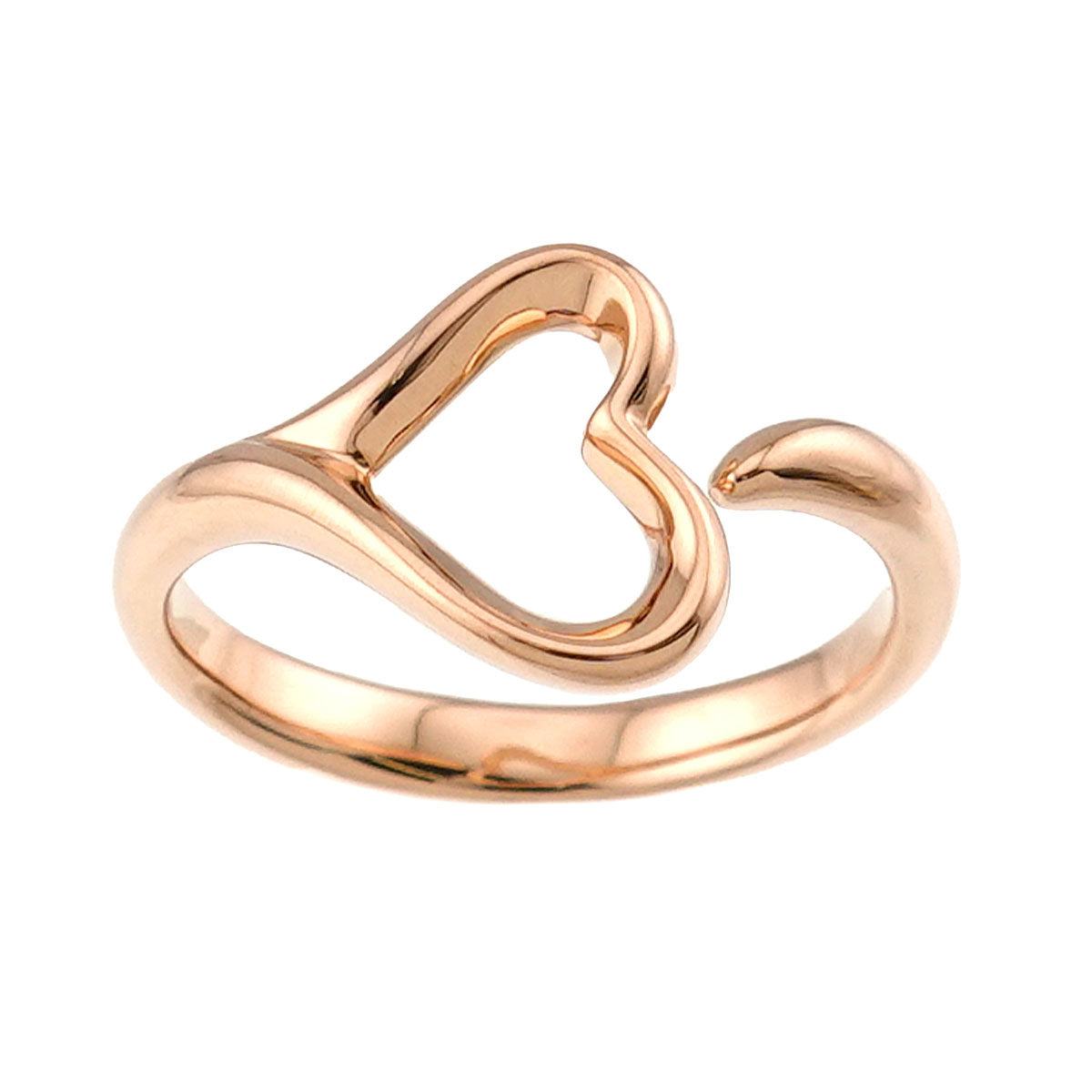 Open Heart Ring 18K Pink Gold 750 size7.5(US)