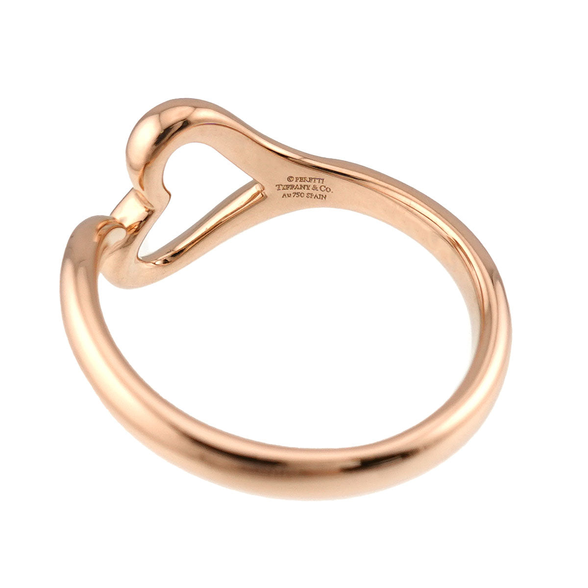 Open Heart Ring 18K Pink Gold 750 size7.5(US)