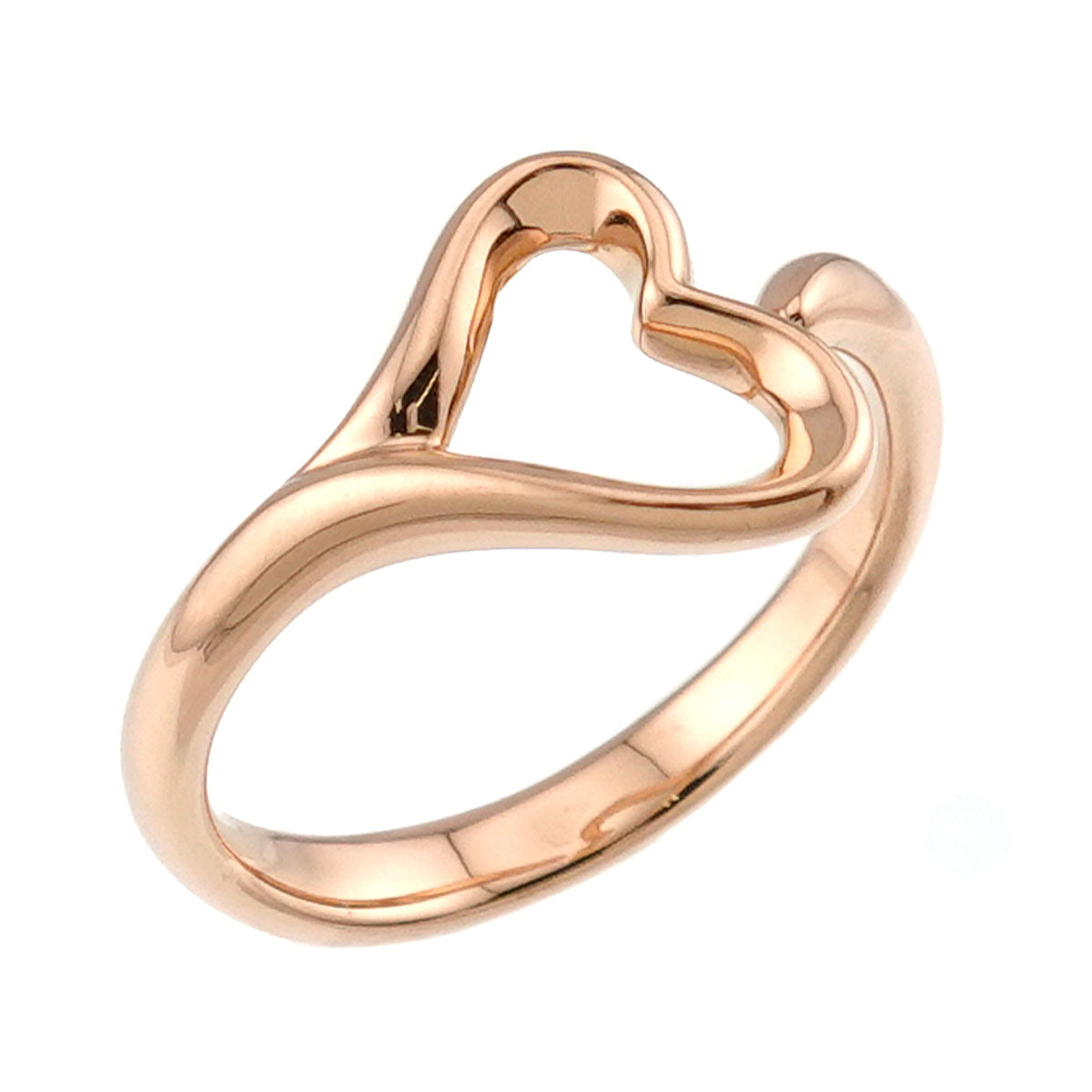 Open Heart Ring 18K Pink Gold 750 size7.5(US)