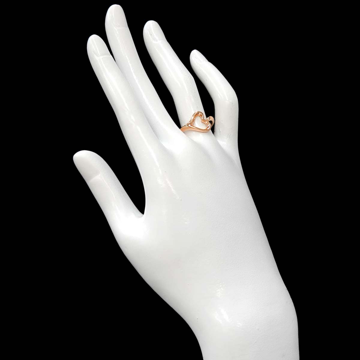 Open Heart Ring 18K Pink Gold 750 size7.5(US)