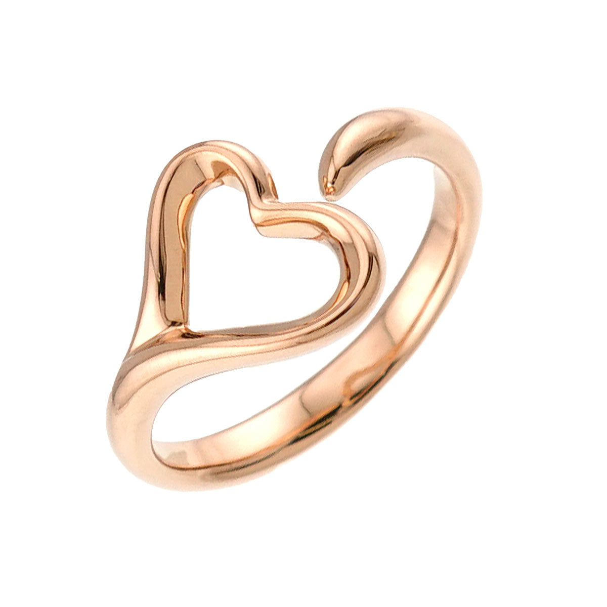 Open Heart Ring 18K Pink Gold 750 size7.5(US)