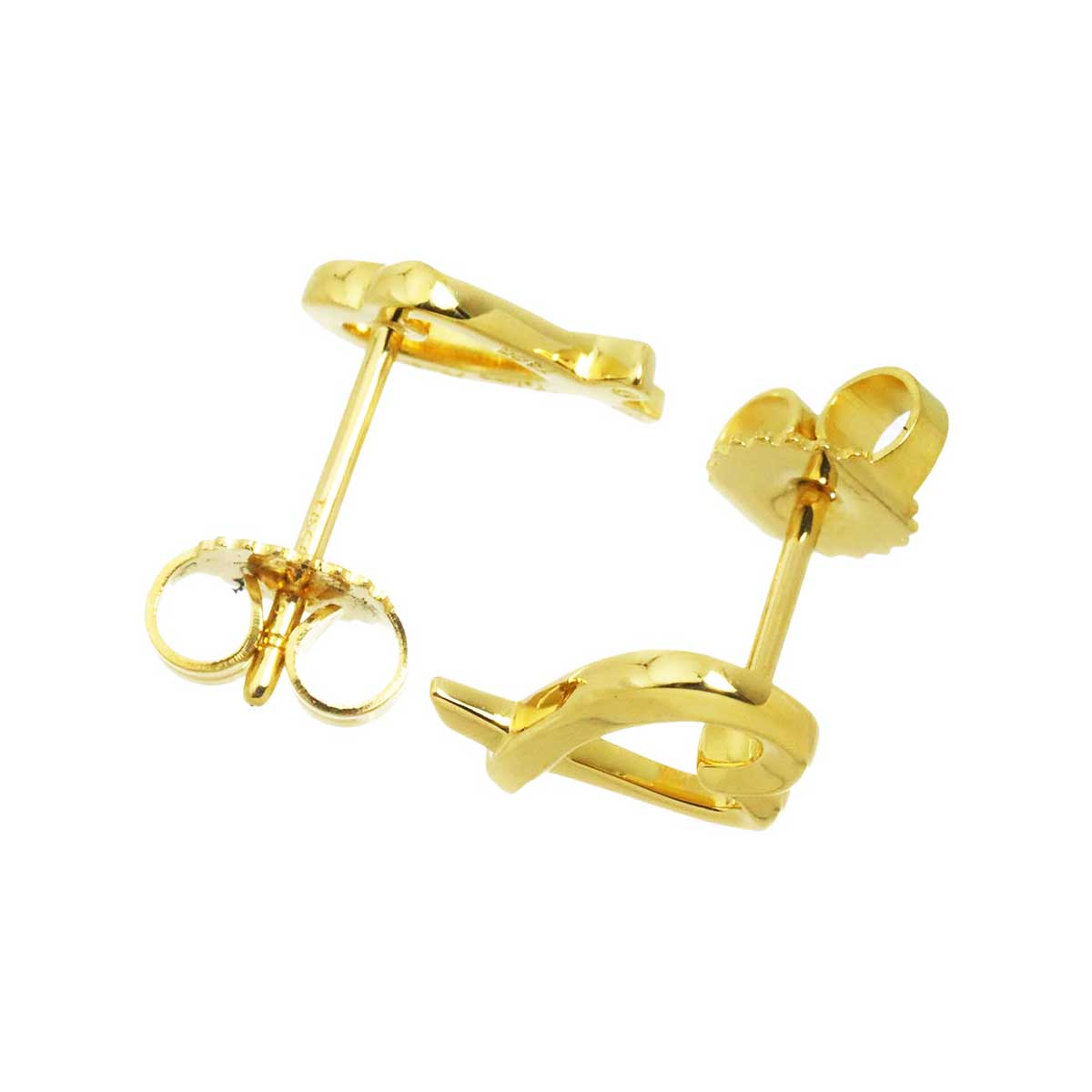 Loving Heart Earrings Pierced 18K Yellow Gold 750