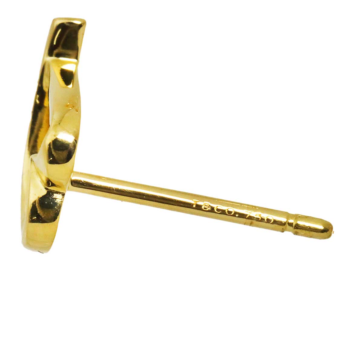 Loving Heart Earrings Pierced 18K Yellow Gold 750